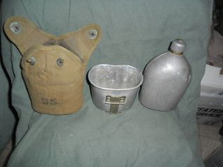 US MILITARY WWI WORLD WAR ONE WWII WORLD WAR II CANTEEN WITH CUP AND