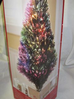 Green Fiber Optic Christmas Tree Gold Base 100 Tips Changes Colors