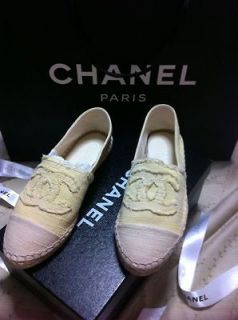 Brand New   Chanel Espadrilles in Yellow and Beige ( 37 ) Chanel Shoes