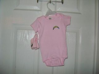San Diego Chargers Baby One Piece 12 18 Months with Socks Pink NWOT