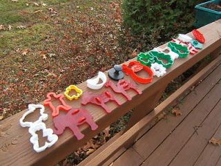 20 Plastic Cookie Cutters Lot Christmas, Animals Scottie Dog, Shapes