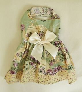 Newly listed M New Green and Purple Tea Rose Dog dress clothes pet