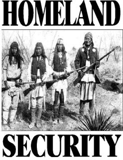 HOMELAND SECURITY geronimo native american pride black white photo