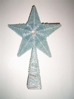 NEW Light Blue Crystal Beads Beaded Rhinestone Heavy STAR Christmas