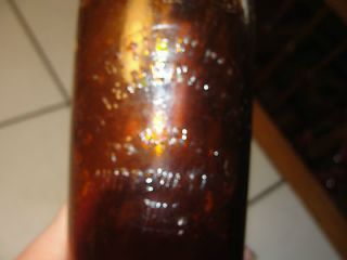 Vintage, old Leinenkugel brown glass beer bottle, Chippewa Falls