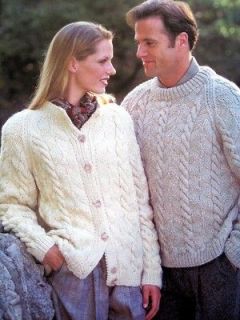 KNITTING PATTERN Aran~Indian~Cl assic~Sweaters ~Vest~Men/Wome n to 51