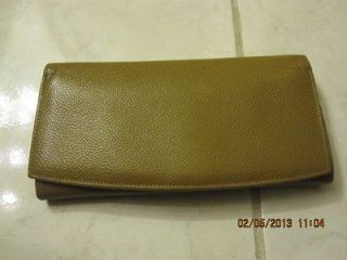COACH WOMENS TAN LEATHER CHECKBOOK WALLET