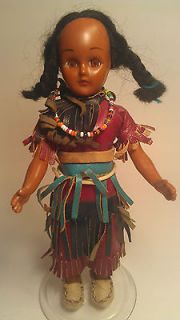 Vintage Indian Doll Native American Doll Carlson Leather Moccasins
