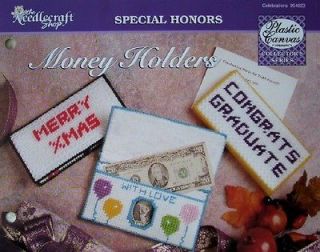 MONEY HOLDERS Plastic Canvas Pattern, 3 DESIGNS, CHRISTMAS, GRADUATION