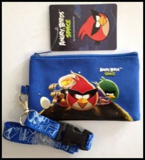 ANGRY BIRDS Lanyard Fast pass Wallet Keychain ID Holder OFFICIAL Black