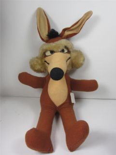 Road Runner Wile E Coyote Wiley Toy Vintage Plush 1971 Mighty Star