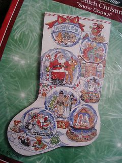 Christmas Bucilla Counted Cross Stitch Stocking KIT,SNOW DOMES,GLOBES