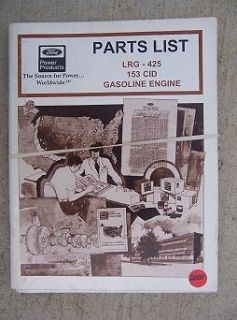 Industrial Gasoline Engine Parts List Catalog LRG   425 153 CID L