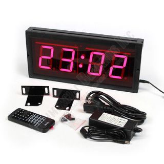 Large Oversized LED Clock Red Digital Wall Mounted Military Time