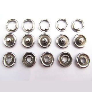 50 Set 8mm Press Studs Snap Popper Prong Fastener Buttons Clothes