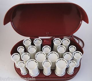 Clairol Time Saver Instant HairSetter 20 Hot Rollers Red Hair Curlers