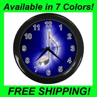 Blue Music Note   Wall Clock (Choose from 7 Colors)  PP1051