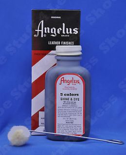 Angelus Leather Shoe, Boot Shine & Dye with Applicator  5 Colors  NEW!