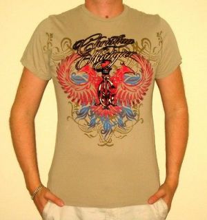New Christian Audigier Flaming Bird Man T shirt All Sizes