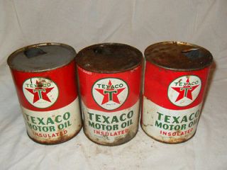 Motor Oil Cans Old 1930s Vintage Set Classic Car Texas Star Logo