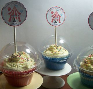 Cupcake Favor Boxes   Open Dome Clear Plastic Lid for Cupcake Topper