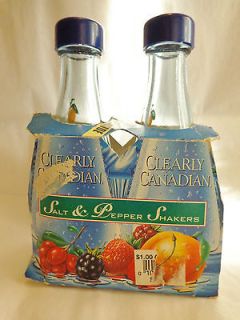 CLEARLY CANADIAN SALT AND PEPPER SHAKERS