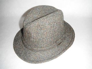NEW CHRISTYS OF LONDON deluxe CHF408 HARRIS TWEED FEDORA hat LARGE