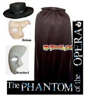 Phantom Of The Opera Cloak & Mask Halloween Fancy Dress