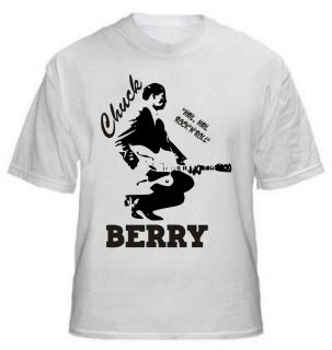Chuck Berry T Shirt   Rock n Roll Icon, 1950s   All Sizes
