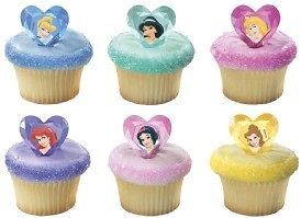 Jewel Style Cake Cupcake Rings Favors Cinderella, Ariel, Jasmine