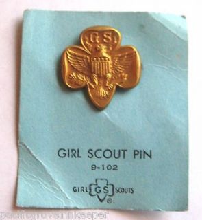 Rare 1/20 10K Gold Filled Traditional GIRL SCOUT MEMBERSHIP PIN Eagle