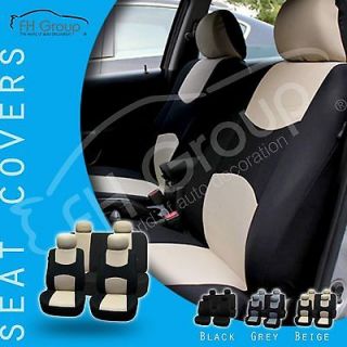 FH Group Fabric Car Seat Covers w.4 Headrests Airbag Reday & Split