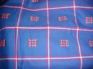 Plaid Fabric Scottish Tartan Squares Red Blue Green Mini Fringe Motif