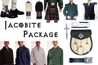 Kilt Package, Complete Deluxe Jacobite Outfit, MacDonald Tartan
