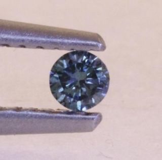 4mm round loose blue colored diamond .01ct estate vintage antique