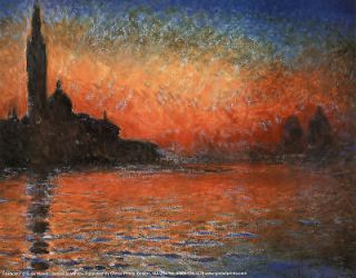 Claude MONET Sunset in Venice POSTER Dusk San Giorgio