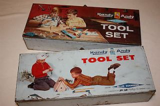 VINTAGE   LOT OF 2   HANDY ANDY TOOL SET BOXES   BOXES 15 & 640  S&H