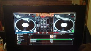 Professional DJ touch screen computer setup with virtural Dj