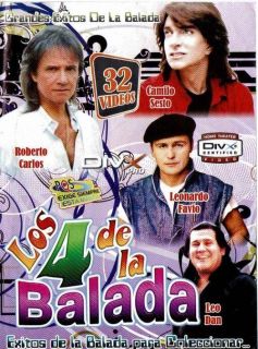 Los 4 De La Balada DVD 32 Music Videos Roberto Carlos Leo Dan Camilo