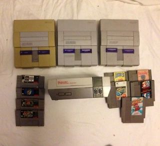 Lot Of Super Nintendo NES Game Consoles And Games