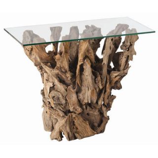 Driftwood/Glas s Art Deco Console Table