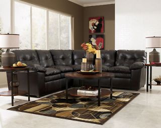 RICKY CONTEMPORARY BONDED ESPRESSO LEATHER LIVING ROOM SOFA COUCH