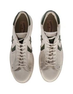 CONVERSE BY JOHN VARVATOS JV PRO LEATHER OX TURTLEDOVE & GREEN LEATHER
