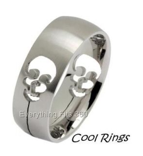 Stainless Steel Skull Ring with Comfort Fit Size 5   14