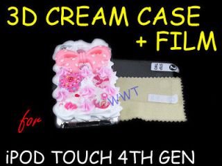 3D Cute Cookies Cream Cake Hard Cover Case+Film for iPod Touch 4th Gen