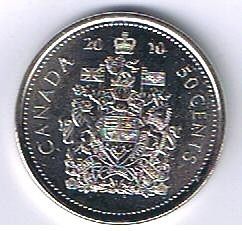 2010 CANADIAN HALF DOLLAR 50¢ FIFTY CENT PIECE COIN CANADA NEW FROM