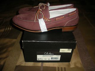 Cole Haan Air Aiden Camp Moc Slip Ons/Loafers, Nubuck, Cherry Red, 10D