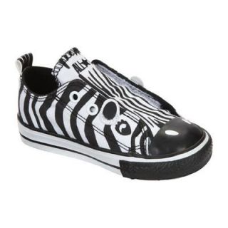 tag CONVERSE ZEBRA NO TIME TO LACE VELCRO SHOES TODDLER BOY GIRL 10