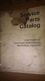 CONTINENTAL F227/F245 05100 SERIES INDUSTRIAL ENGINES PARTS CATALOG X