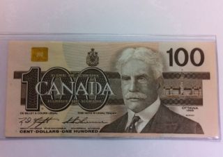 Of Canada 1988 $100 Canadian Banknote Very Nice Bill Rare Currency